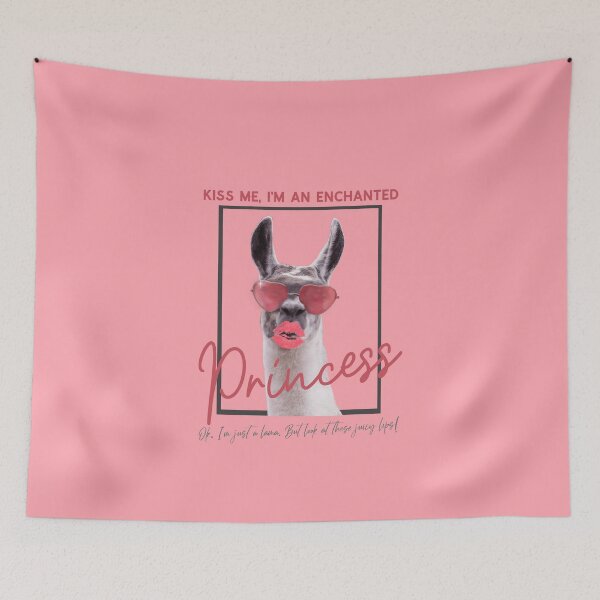 Item preview, KISS ME, I'M AN ENCHANTED PRINCESS - Just a lama with lipstick - Funny Lama design designed and sold by aurielphoenix.