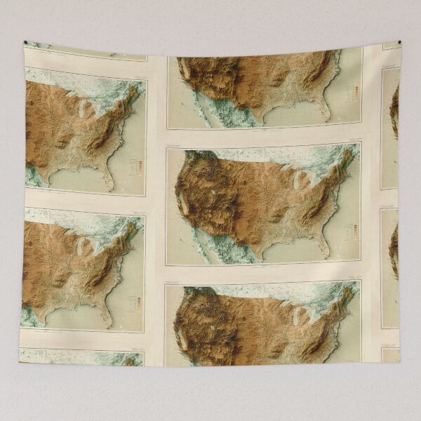 Item preview, 1911 Relief Map of the United States 3D digitally-rendered designed and sold by ThinkAboutMaps.