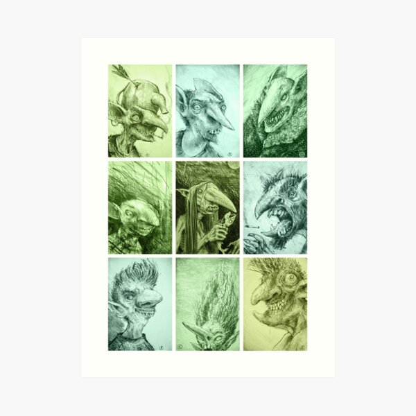 Green Gobbos! Art Print
