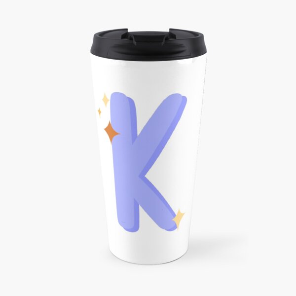 Cute Sparkly Alphabet Monogram Letter K Travel Mug