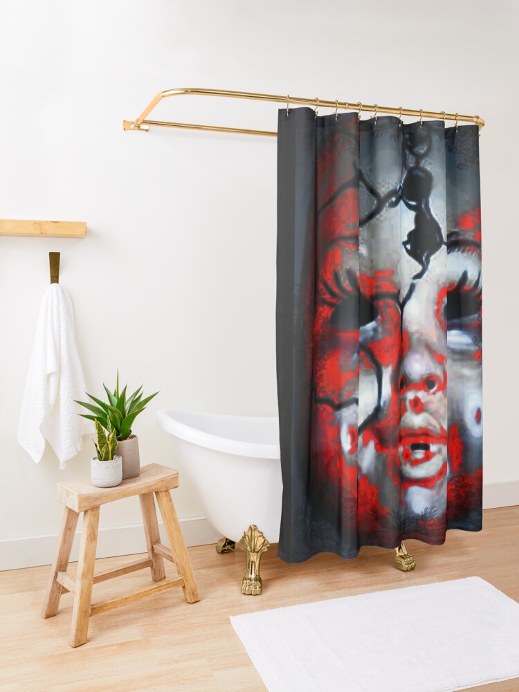 "Scary Creepy Face Graphic Art" Shower Curtain for Sale by Scotland2016