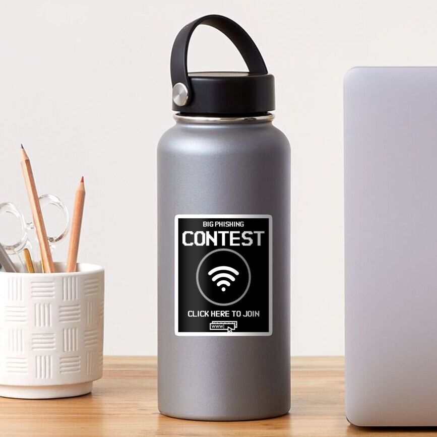 Big Phishing Contest - Click here to join! - Funny Computer Hacker Design Sticker
