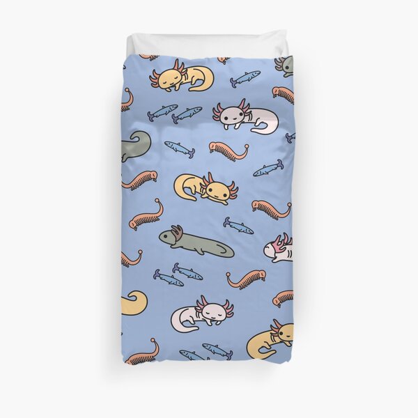 AXOLOTL DIGITAL FRESCO - AXOLOTLS FOOD and DIET Duvet Cover