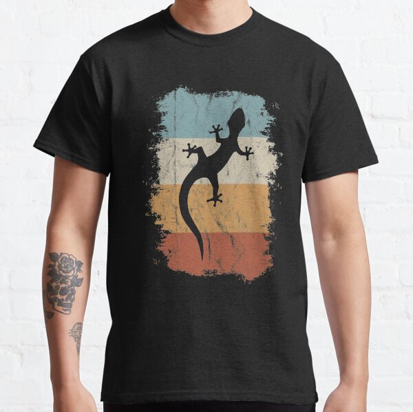 Vintage Reptile 80s Retro Gecko Silhouette Lizard Classic T-Shirt