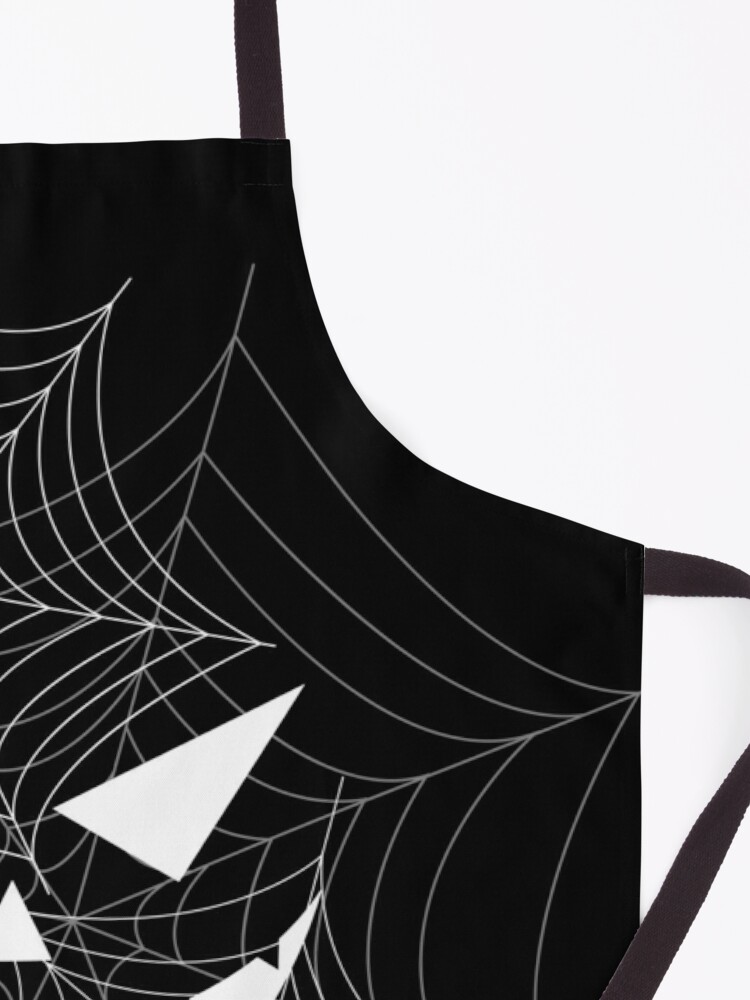 Discover Scary Spiderweb Pumpkin Face Kitchen Apron