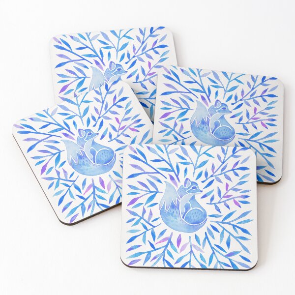 Item preview, Arctic Fox – Indigo Leaves designed and sold by Cat Coquillette.
