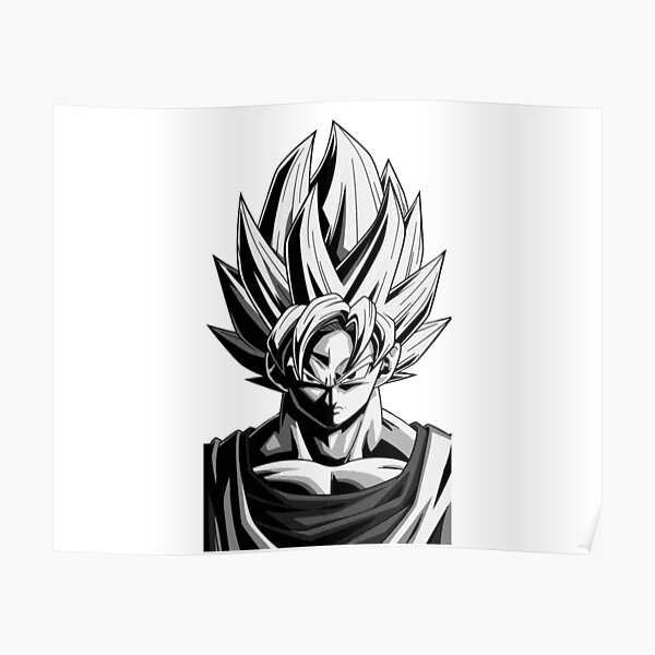 Posters Goku Blanco Redbubble