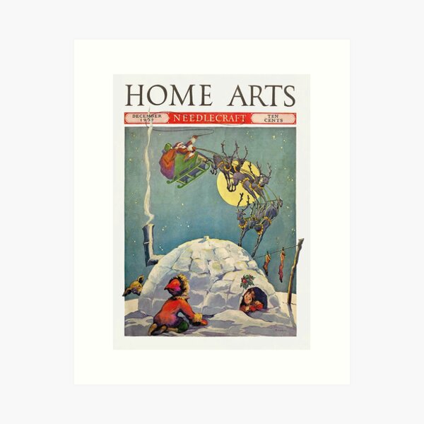 Vintage Christmas Magazine Cover from Home Arts (1937) Art Print