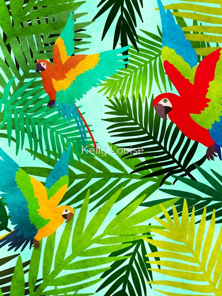 Tropical Rainforest Parrots | Graphic T-Shirt Dress