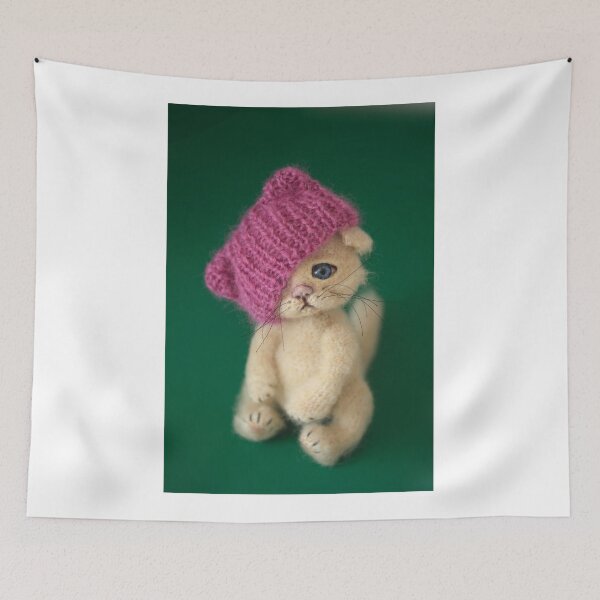 Item preview, Cute beige crocheting sitting kitten designed and sold by olena2552.