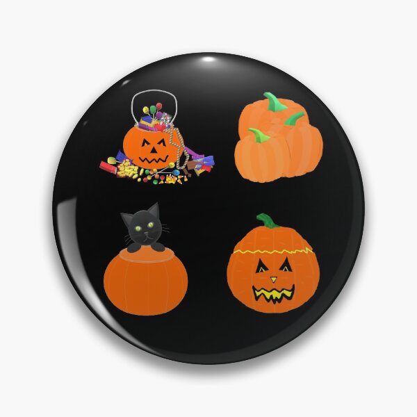 Item preview, Halloween Pumpkins, Candy and Black Cat (Black Background) designed and sold by ArtByLM.