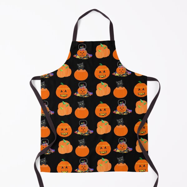 Item preview, Halloween Pumpkins, Candy and Black Cat (Black Background) designed and sold by ArtByLM.