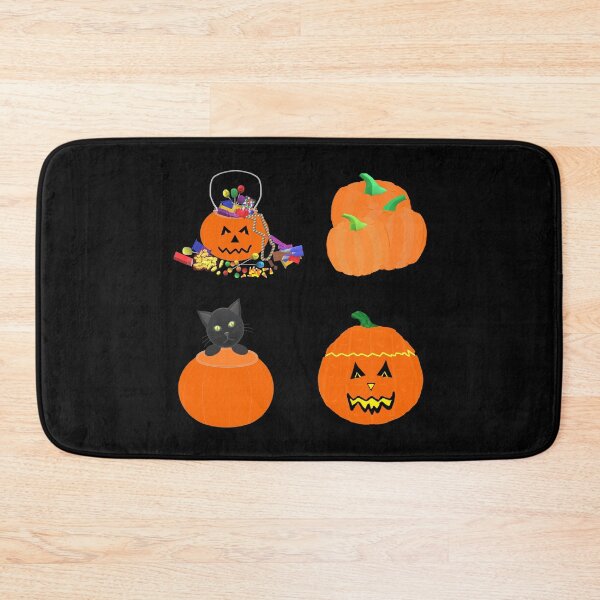 Item preview, Halloween Pumpkins, Candy and Black Cat (Black Background) designed and sold by ArtByLM.