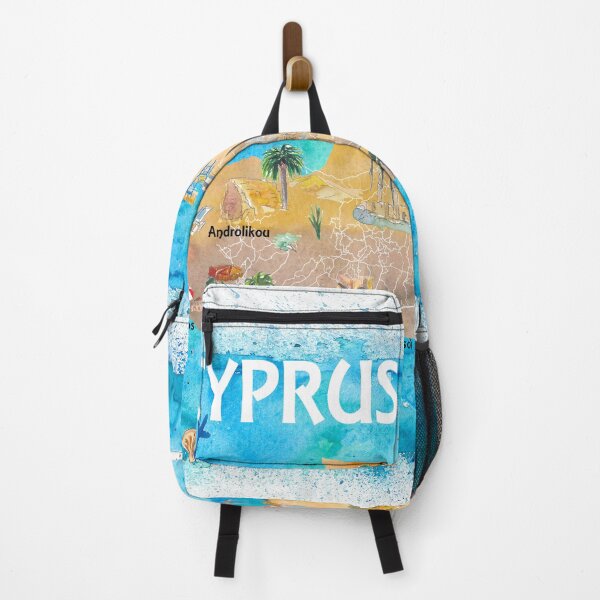 Item preview, Cyprus Illustrated Map with Main Roads Landmarks and Highlights designed and sold by artshop77.