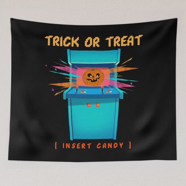 Item preview, Trick or Treat Insert Candy Retro 80s Arcade Halloween Design designed and sold by up4tee.
