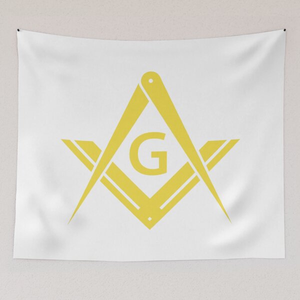Item preview, Freemason Gold Square & Compass White Background Masonic designed and sold by MasterMasonMade.