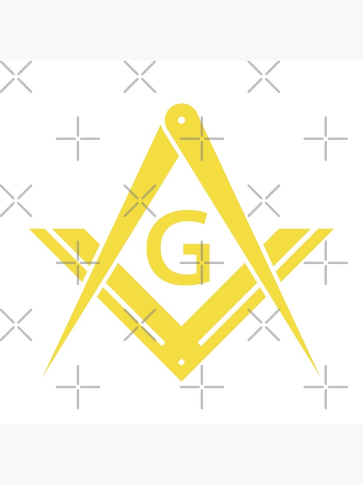 Freemason Gold Square And Compass White Background Masonic Poster By Mastermasonmade Redbubble 7432