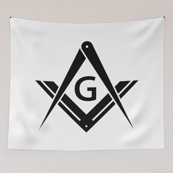 Item preview, Freemason Black Square & Compass White Background Masonic designed and sold by MasterMasonMade.