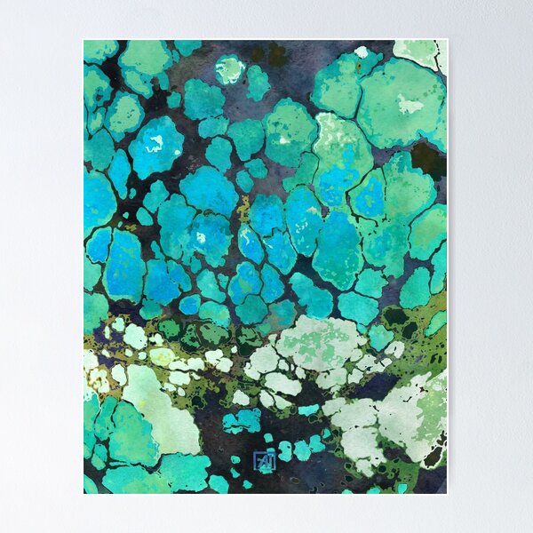 Item preview, Blue Turquoise Natural Stone Print designed and sold by AndreaHelmArt.