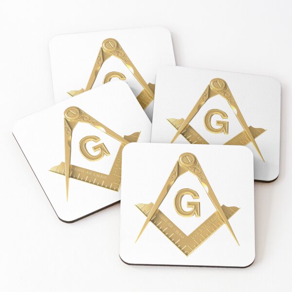 Item preview, Freemason Gold Square & Compass White Background Masonic designed and sold by MasterMasonMade.
