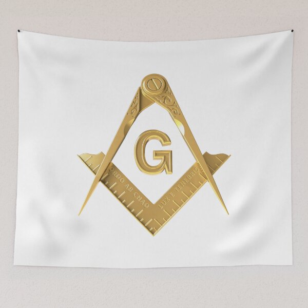 Item preview, Freemason Gold Square & Compass White Background Masonic designed and sold by MasterMasonMade.
