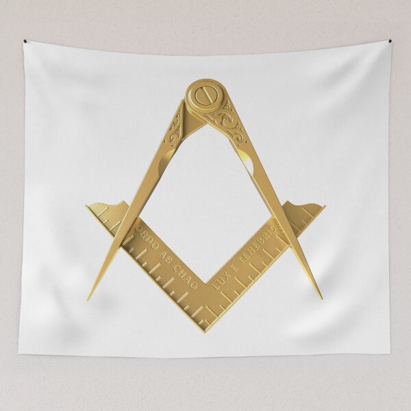 Item preview, Freemason Gold Square & Compass White Background Masonic designed and sold by MasterMasonMade.