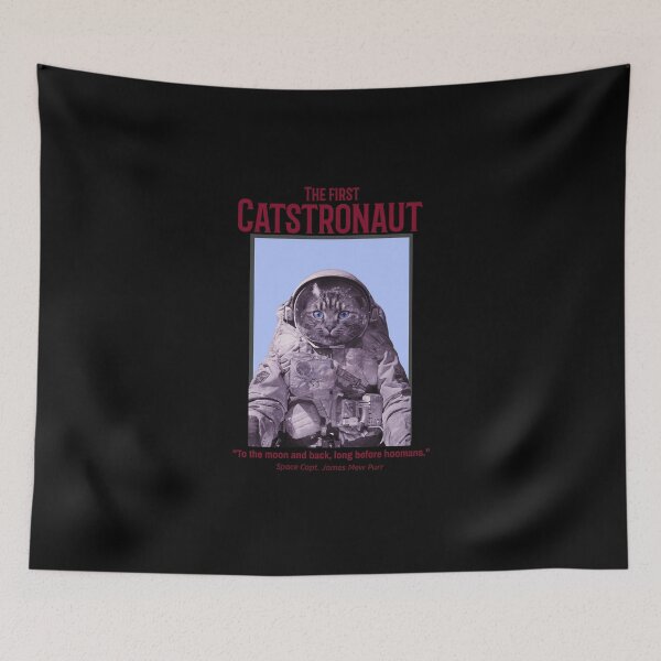 Item preview, "To the moon and back, long before hoomans." The First Catstronaut Space Capt. James Mew Purr - Funny Cat Space Design designed and sold by aurielphoenix.