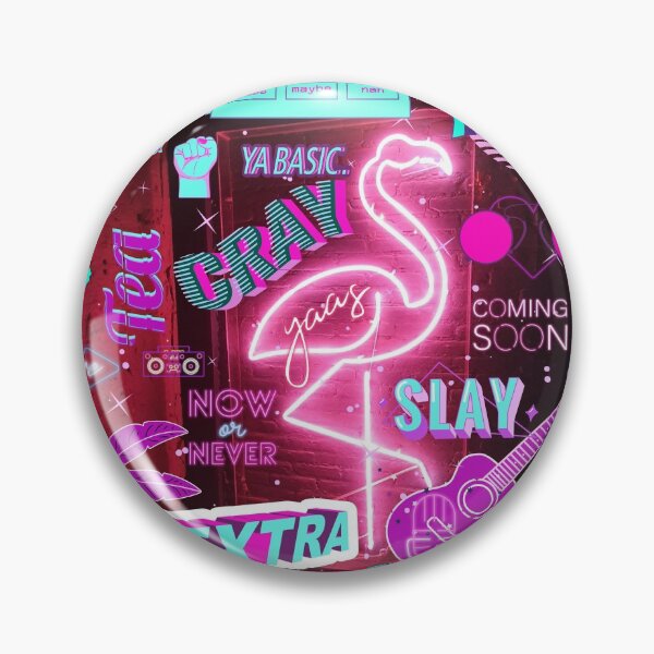 Item preview, Neon Glow Lights Trippy Glow in the Dark Aesthetic neon Pink Flamingo Retro with savage blue and purple Sticker Wall  designed and sold by Aishwarya  Singh.