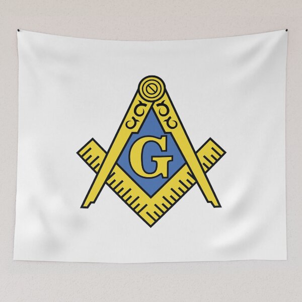Item preview, Freemason Gold Square & Compass White Background Masonic designed and sold by MasterMasonMade.