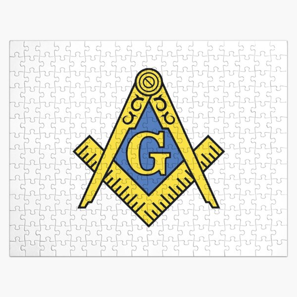 Item preview, Freemason Gold Square & Compass White Background Masonic designed and sold by MasterMasonMade.