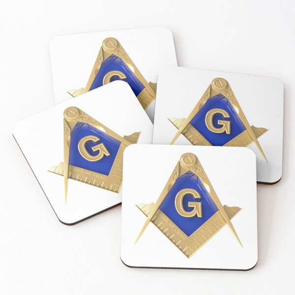 Item preview, Freemason Gold Square & Compass White Background Masonic designed and sold by MasterMasonMade.