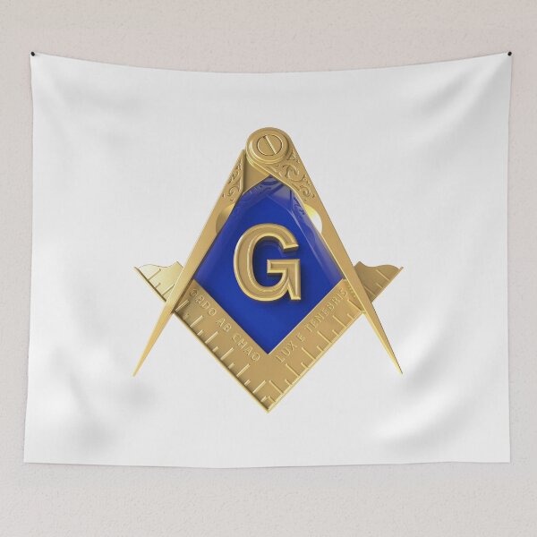 Item preview, Freemason Gold Square & Compass White Background Masonic designed and sold by MasterMasonMade.
