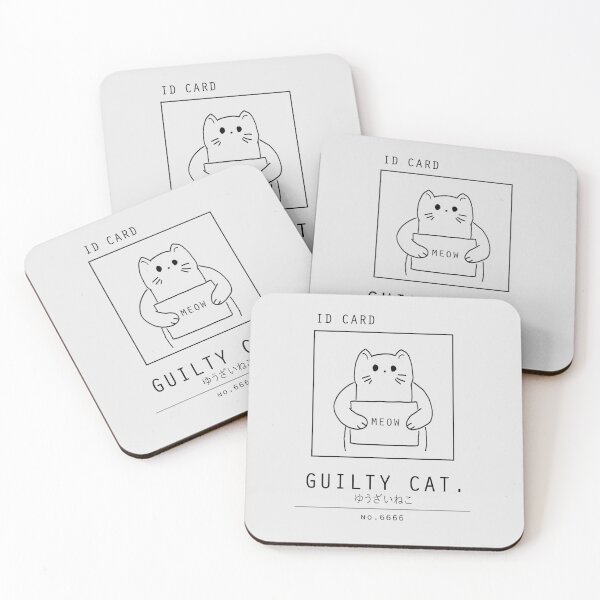 Item preview, Kawaii "Guilty Cat" Minimalist/Simple Art designed and sold by Neroaida.