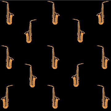 Artwork thumbnail, Saxophone Pattern Sax Musical Instrument Gift by Jelisandie