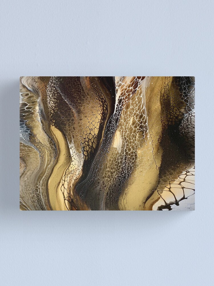 Leather and Lace Safari Inspired Fluid Art Painting with Lacing | Canvas  Print