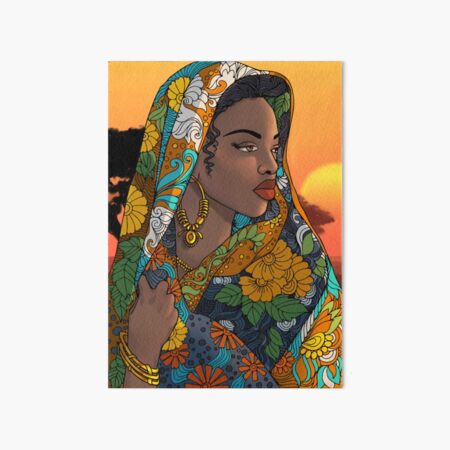 "Beautiful African Woman B" Art Board Print By CassyColor | Redbubble