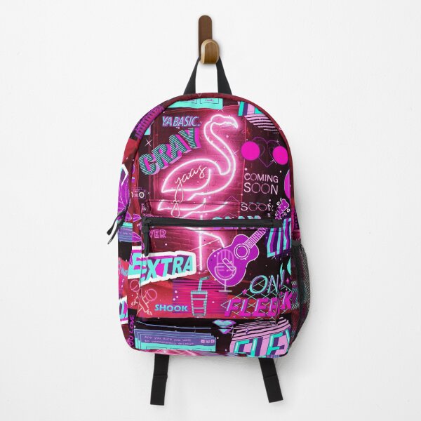 Item preview, Neon Glow Lights Trippy Glow in the Dark Aesthetic neon Pink Flamingo Retro with savage blue and purple Sticker Wall designed and sold by Aishwarya Singh.