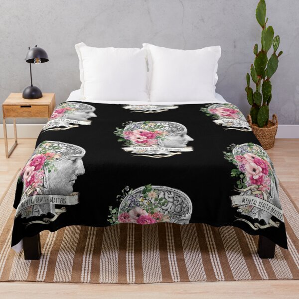 Item preview, Roses floral mental health matters brain psychology designed and sold by Collagedream.