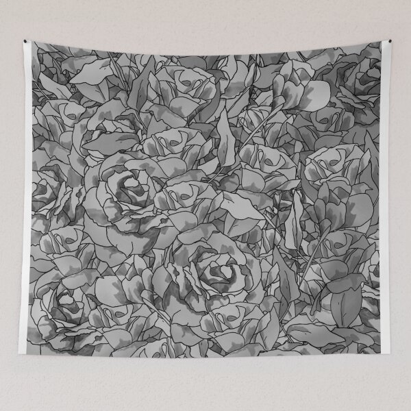 Item preview, Moody Grey Black and White Lisianthus Ink Flower  designed and sold by CiuriTee.