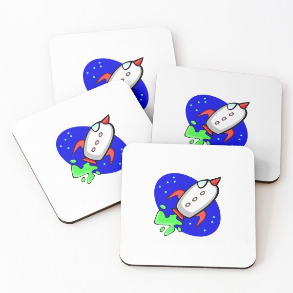 Item preview, Retro 90s Cartoon Spaceship - Space Travel / Aliens - Stickers designed and sold by laptop-sticker.