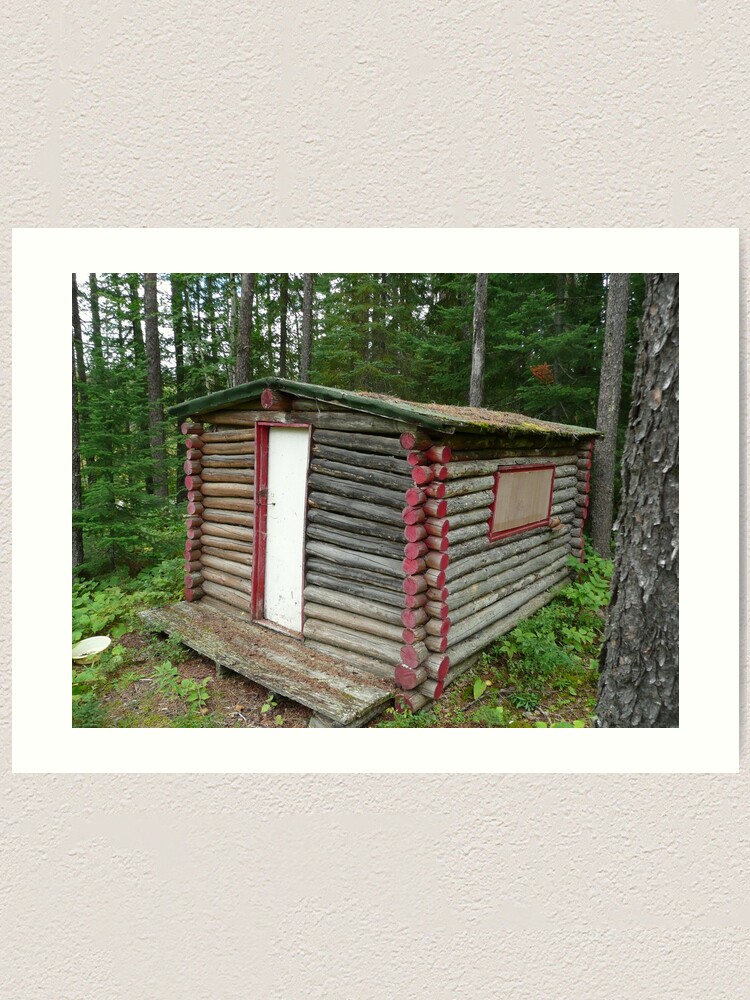 Alternate view of Red cabin with white door Art Print