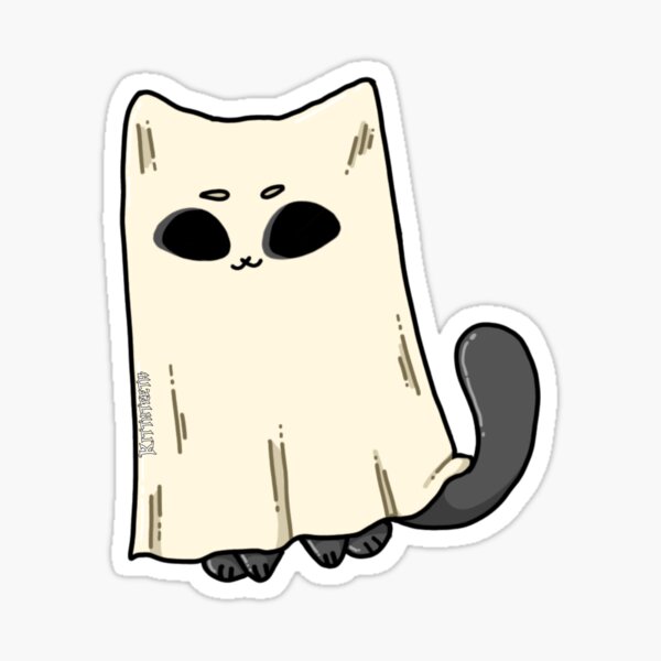 Ghost Kitty Stickers Redbubble - ghost cat roblox