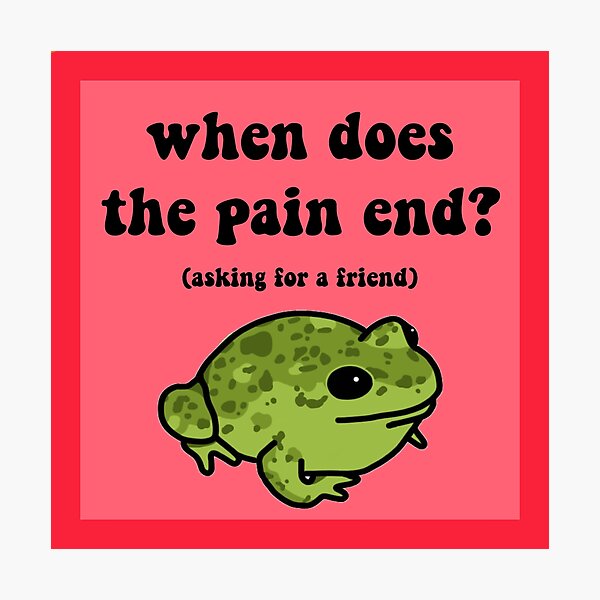 When Does The Pain End? Frog Photographic Print