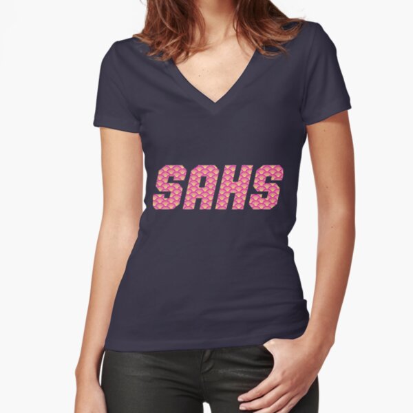SAHS pattern "sunset" Fitted V-Neck T-Shirt