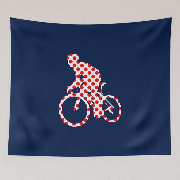 Item preview, Cyclist Climbing Polka Dot Pattern  designed and sold by RabeDesigns.
