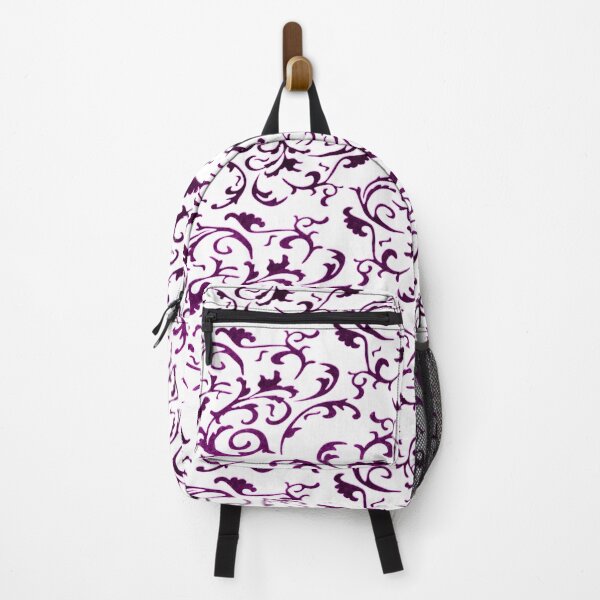 Item preview, ARABIATA 6 bis purple white patterns Morocco Essaouira flowers leaves design arabesques scrolls decor designed and sold by dragonemma.