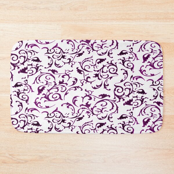 Item preview, ARABIATA 6 bis purple white patterns Morocco Essaouira flowers leaves design arabesques scrolls decor designed and sold by dragonemma.