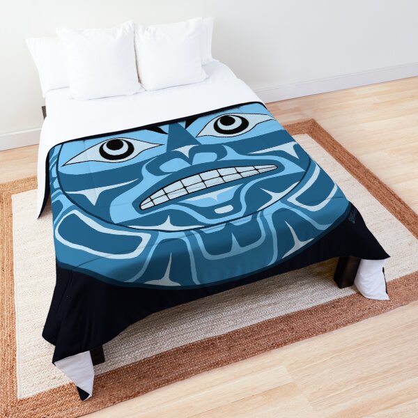 Haida influenced Blue Moon, PNW style Comforter