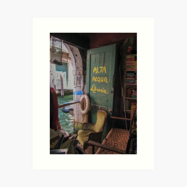 Item preview, Bookstore on the Canal - Venice, Italy designed and sold by Camille Adkison.