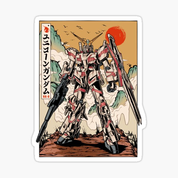 Unicorn Gundam Chinese Style Sticker